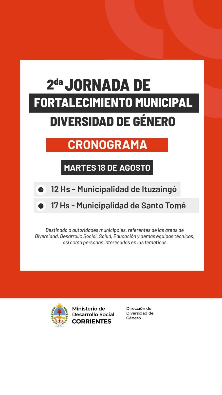 Ituzaingó y Santo Tomé, sede de capacitaciones en diversidad de género