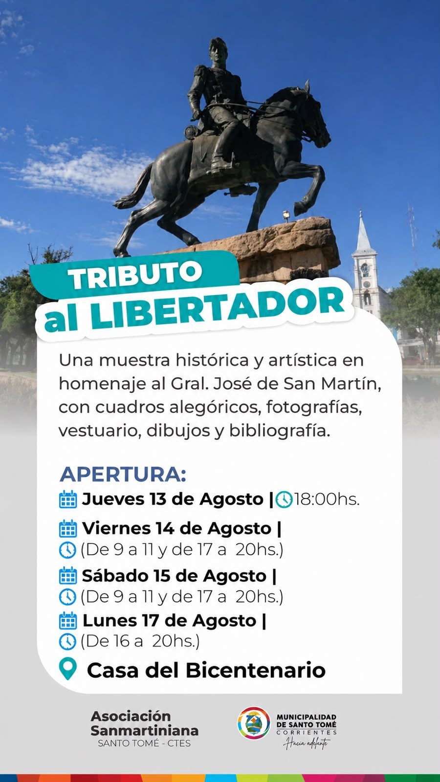 Muestra homenaje a San Martín en la Casa del Bicentenario