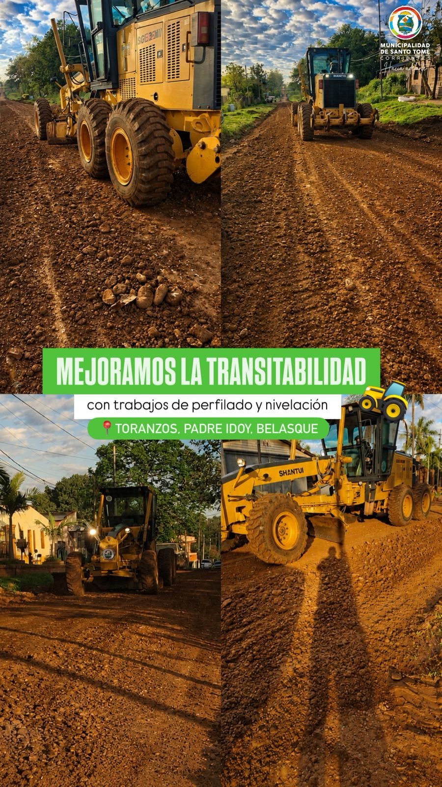 Continúa la nivelación de calles en tres barrios
