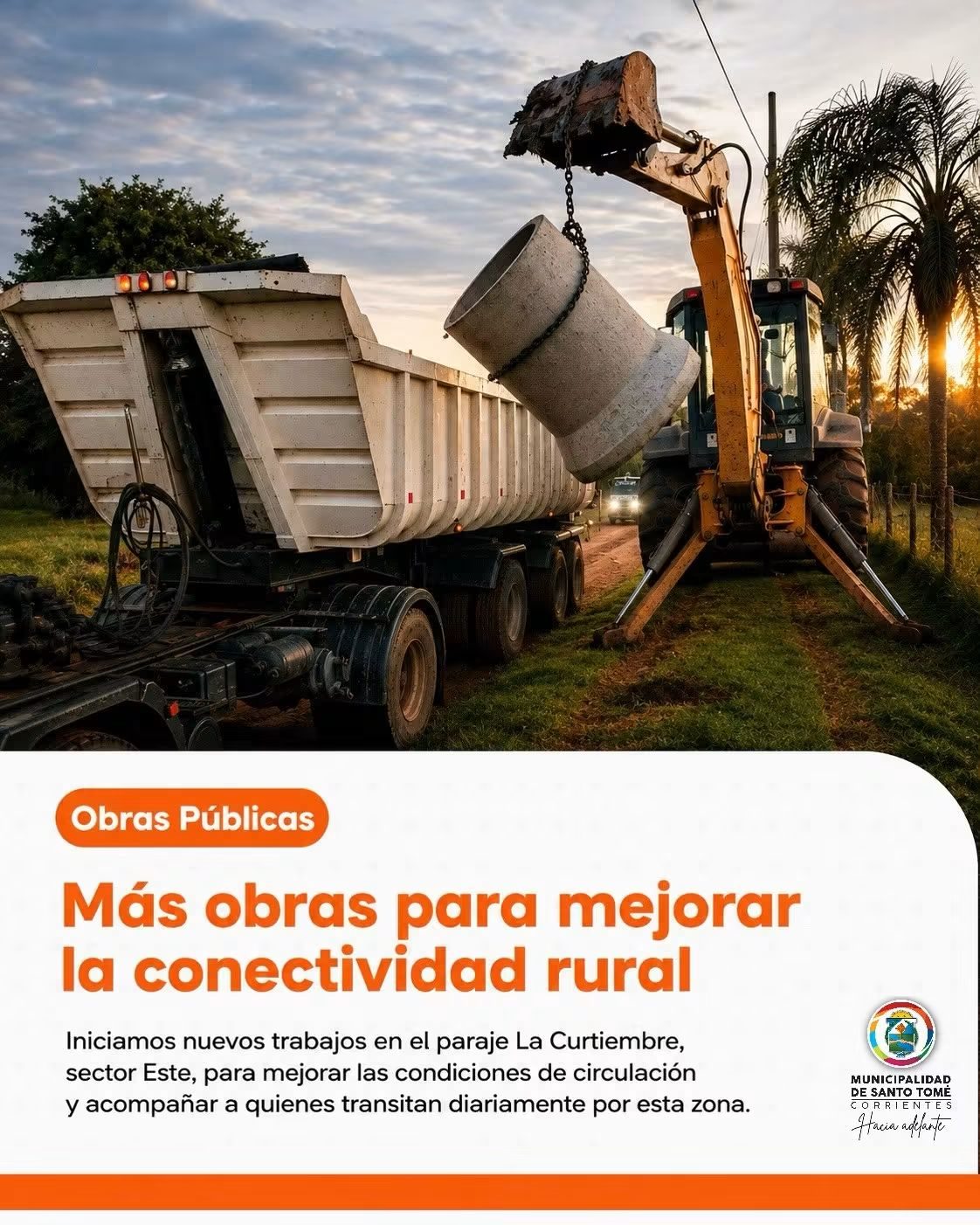 Avanzan obras viales en la zona rural de La Curtiembre