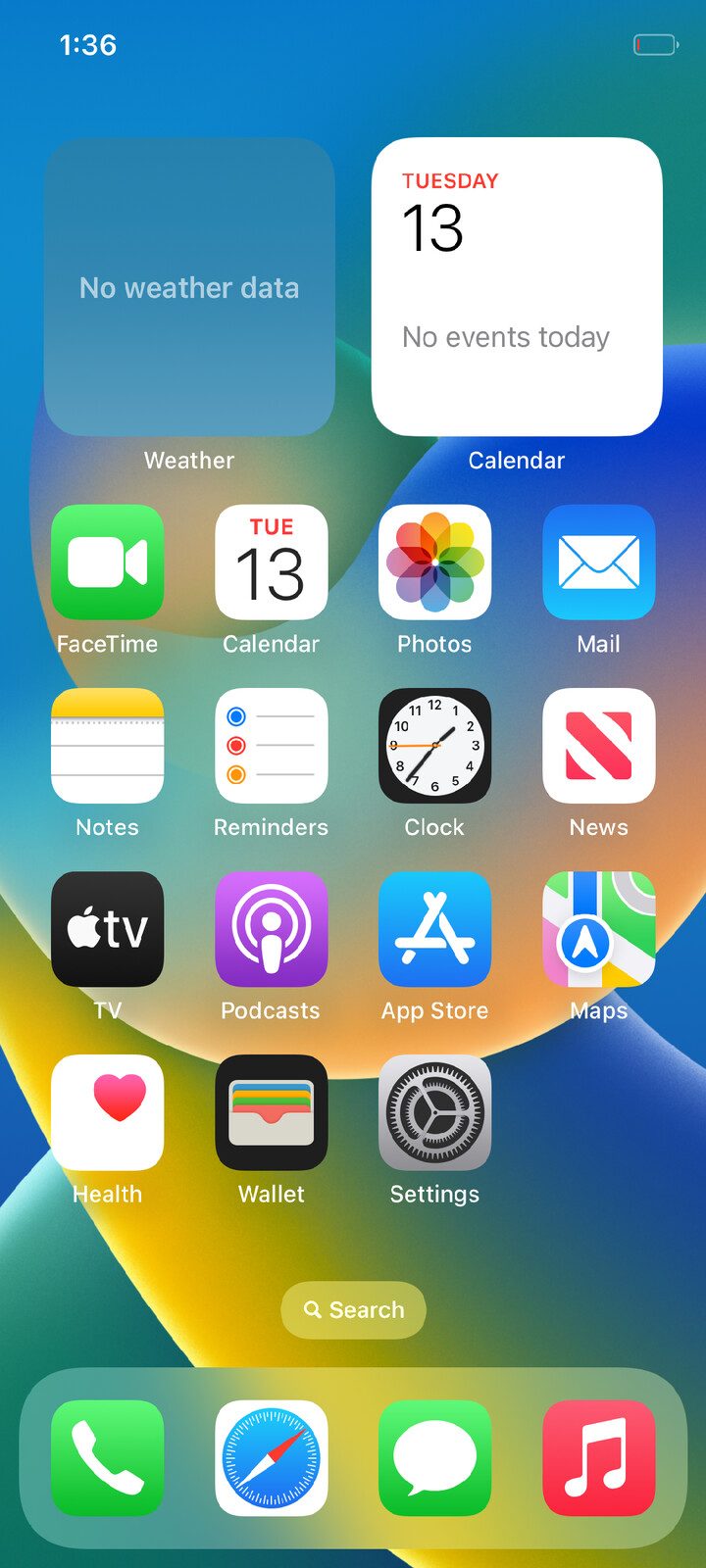Home screen