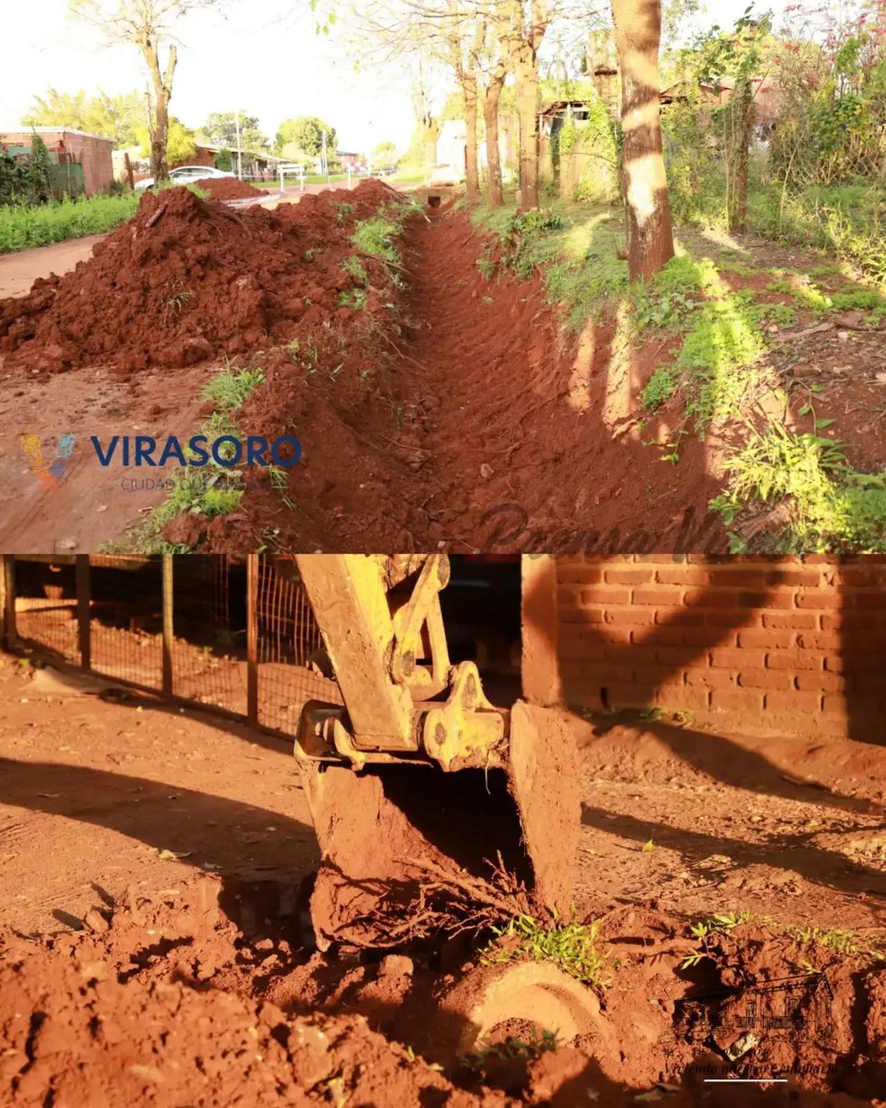 Obras de entubado pluvial en Vuelta del Ombú