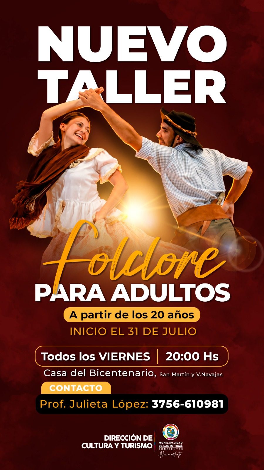 Vuelven las clases de folclore para adultos los viernes