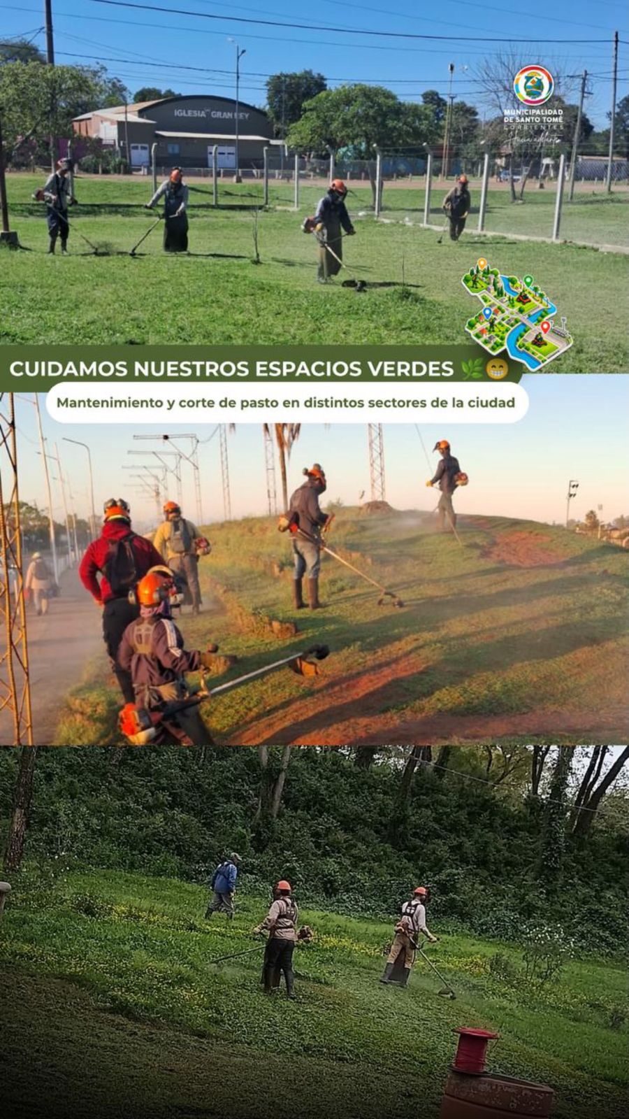 Santo Tomé: continúan los trabajos de corte de pasto