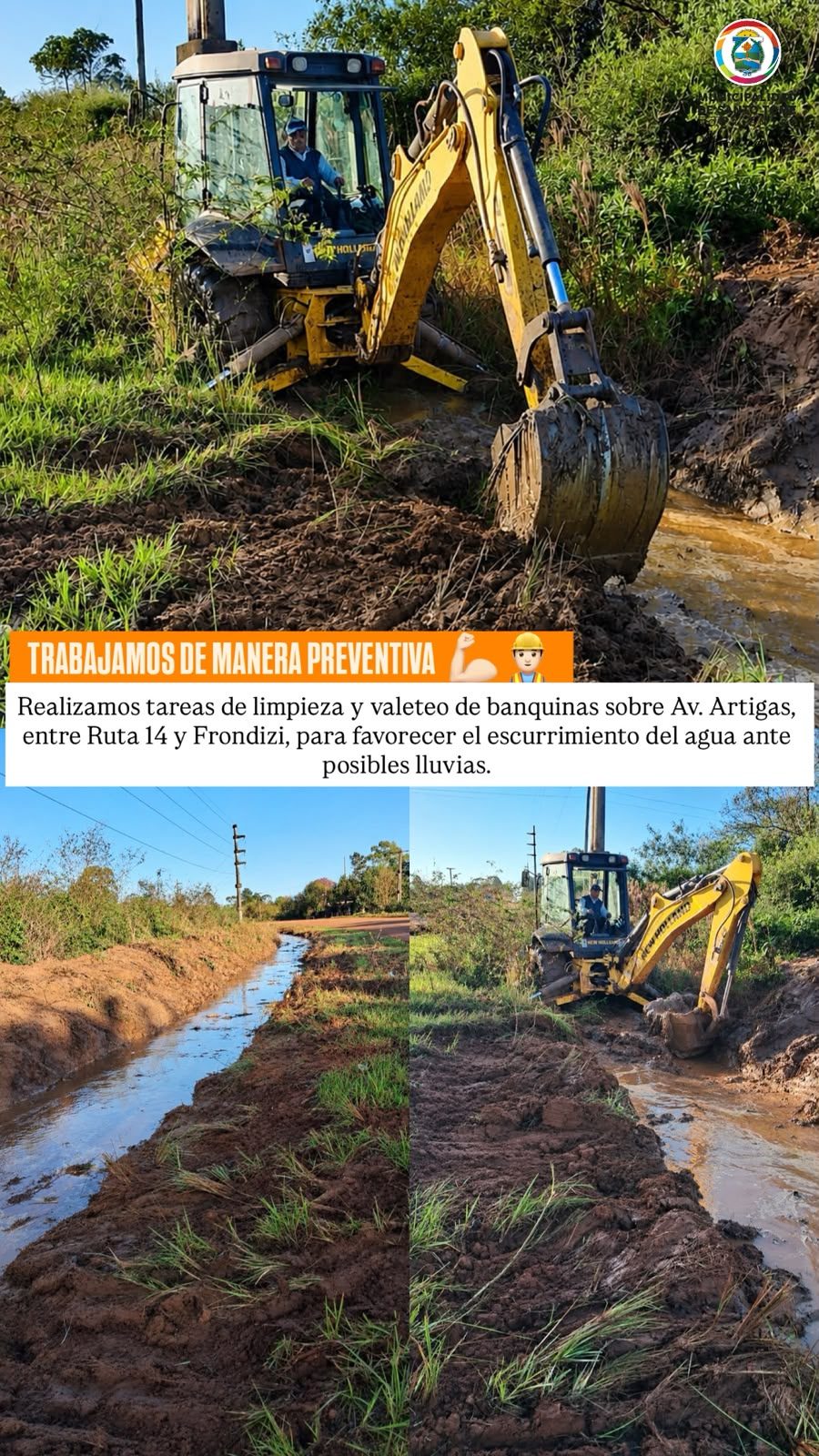 Limpieza sobre avenida Artigas para evitar anegamientos