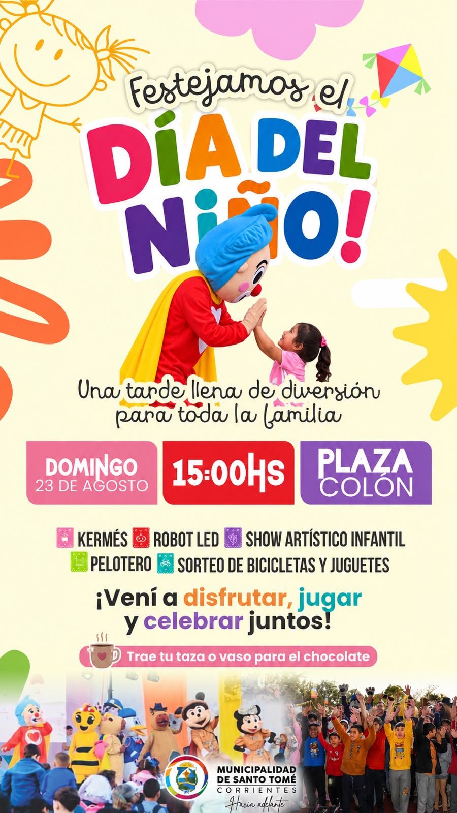 Vuelve la tarde por el Día del Niño con chocolatada