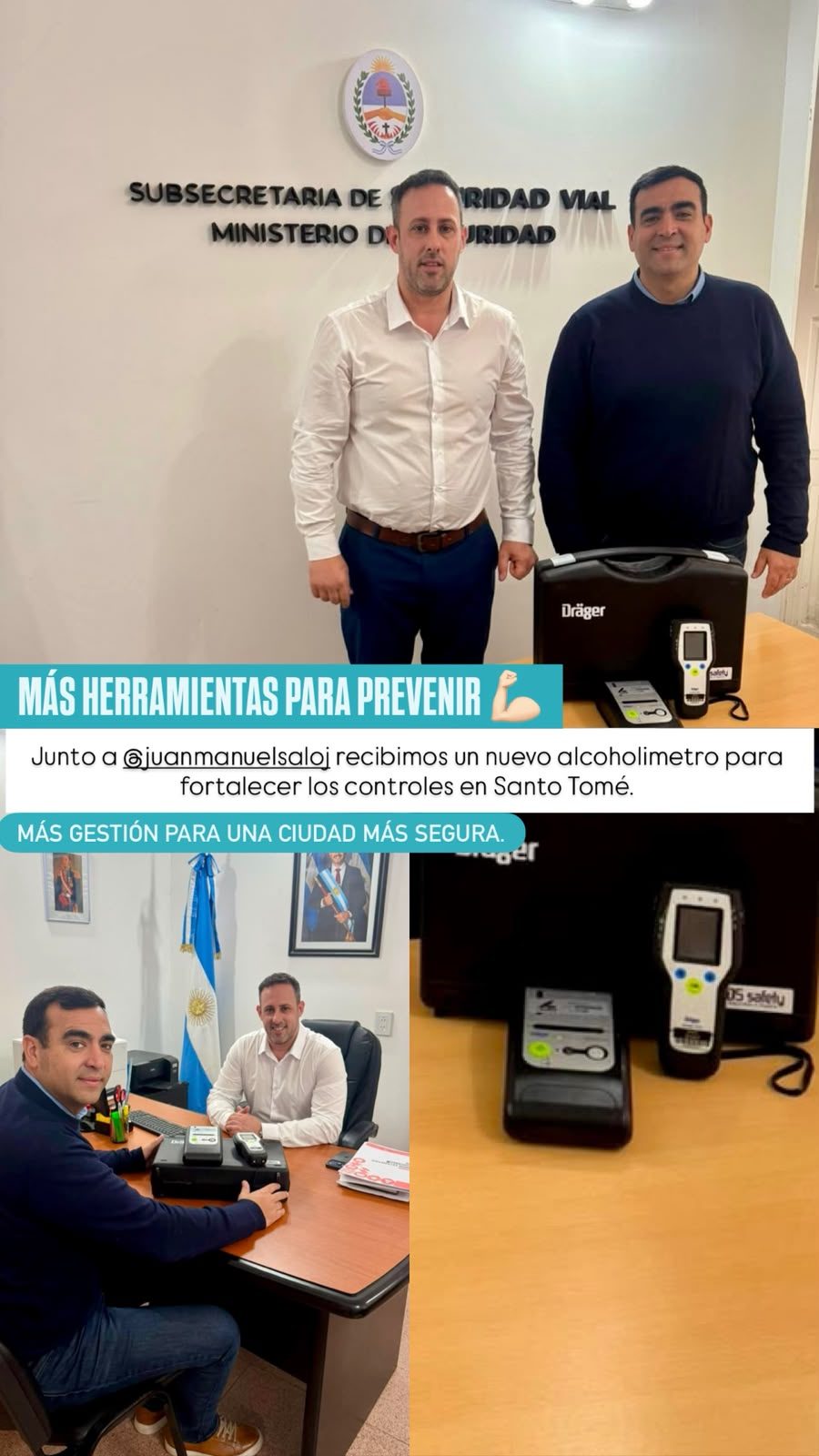 Santo Tomé suma un nuevo alcoholímetro para controles viales