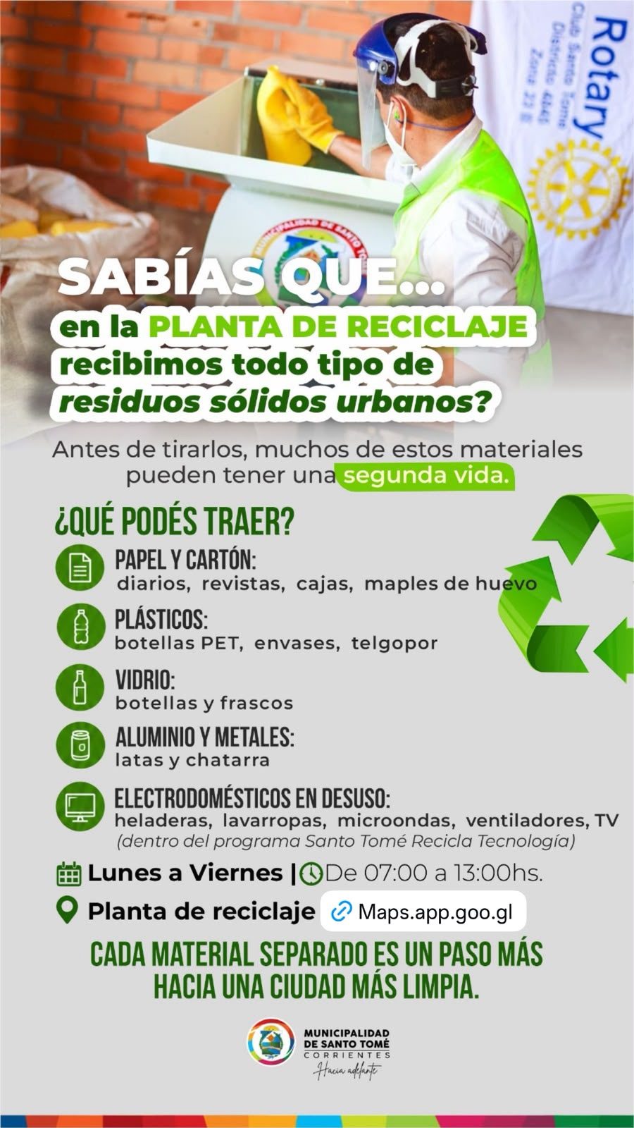 La Planta de Reciclaje recibe residuos sólidos de lunes a viernes