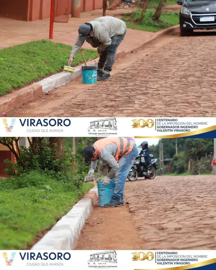 Trabajos de limpieza y pintura en varias calles de la ciudad