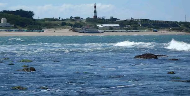 Una isla se formó frente al faro de Punta Mogotes en Mar del Plata