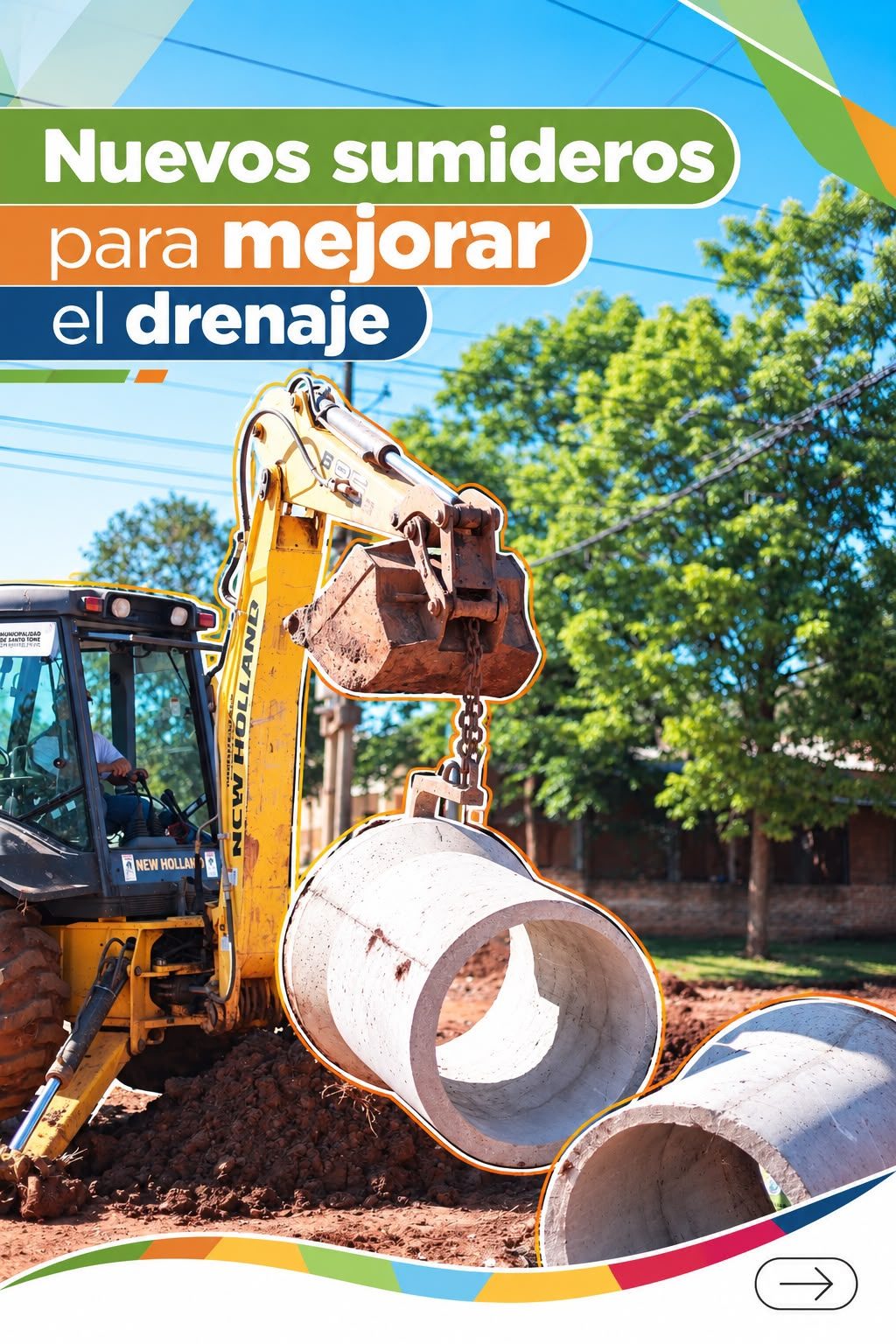 Santo Tomé mejora el desagüe en Pellegrini y Perugorría