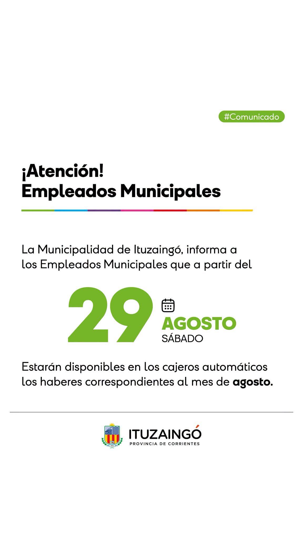Ituzaingó pagará los sueldos municipales el sábado 29