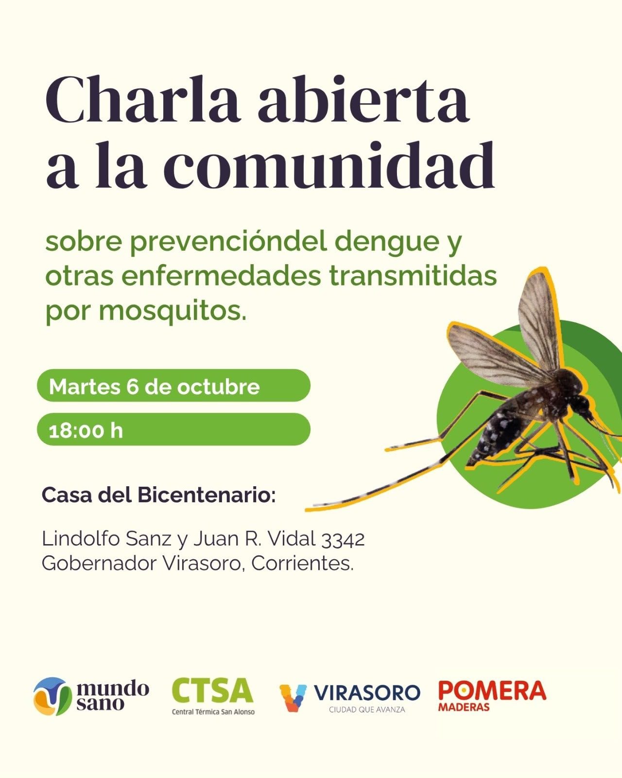 Charla abierta sobre dengue y otras enfermedades transmitidas por mosquitos