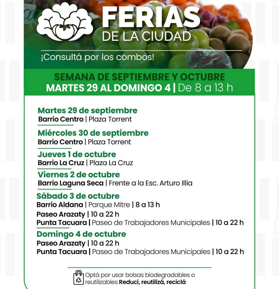 Las ferias de la ciudad siguen recorriendo los barrios