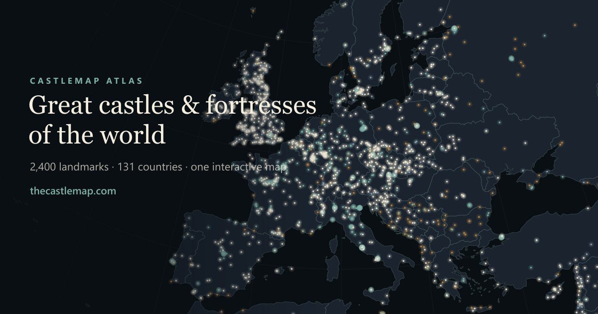 Un mapa interactivo reúne 2.438 castillos de 130 países