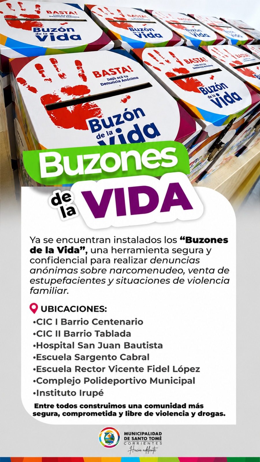 Instalan "buzones de la vida" para denuncias anónimas