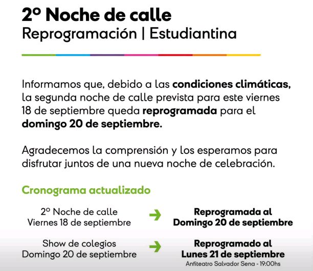Reprograman la Estudiantina por el mal tiempo