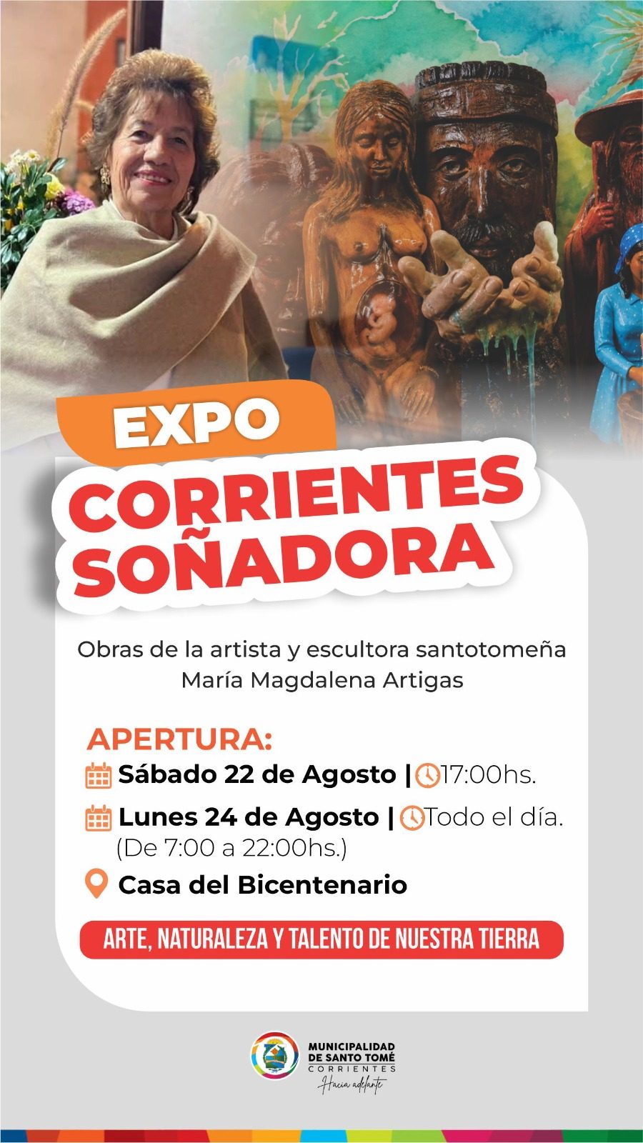 Santo Tomé: exposición de la escultora María Magdalena Artigas