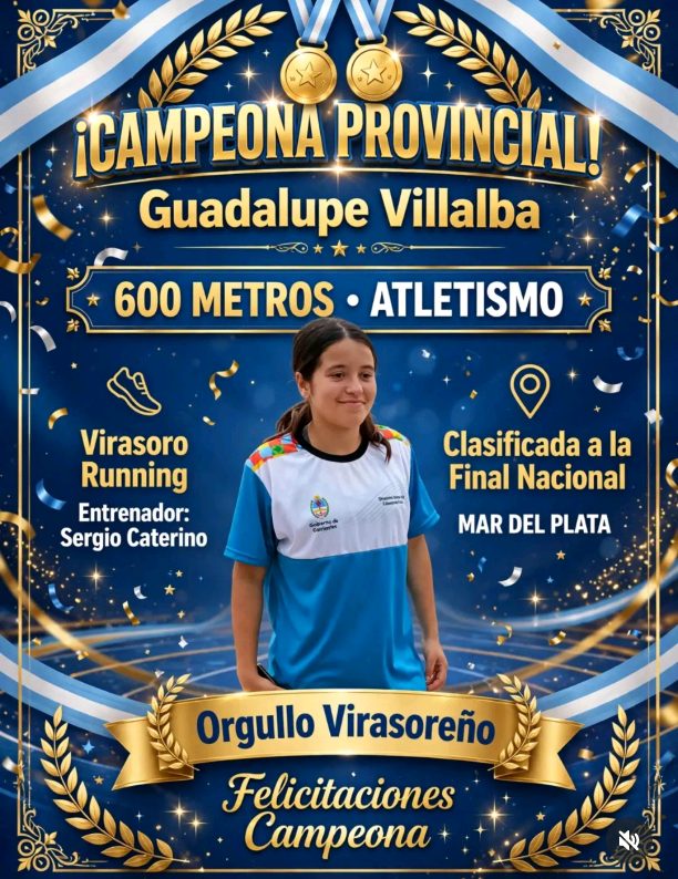 Atleta de Virasoro clasificó a la final nacional