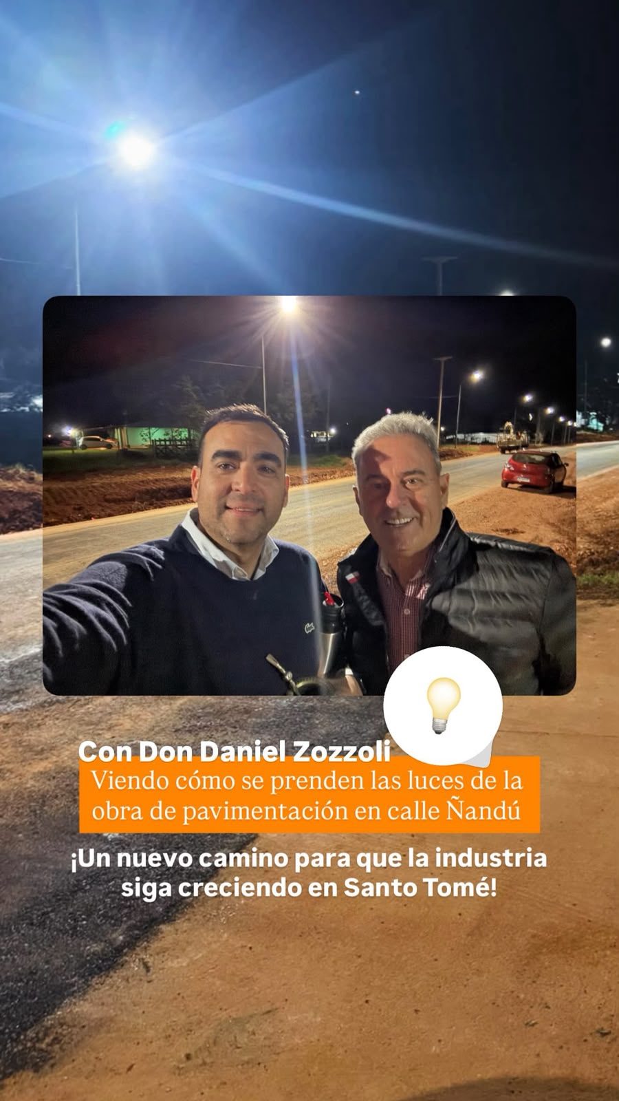Santo Tomé suma iluminación en la obra de calle Ñandú