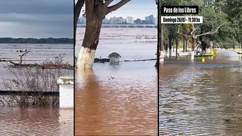 El río Uruguay crece y se acerca al nivel de alerta en Paso de los Libres