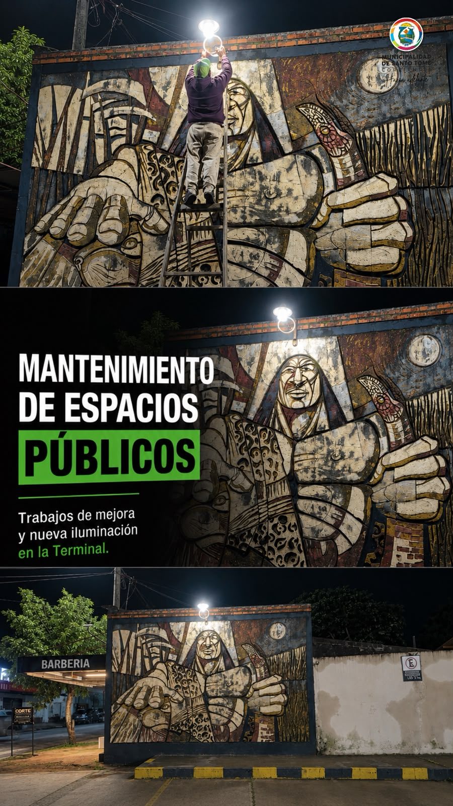 Santo Tomé mejora el alumbrado y espacios públicos junto a la Terminal