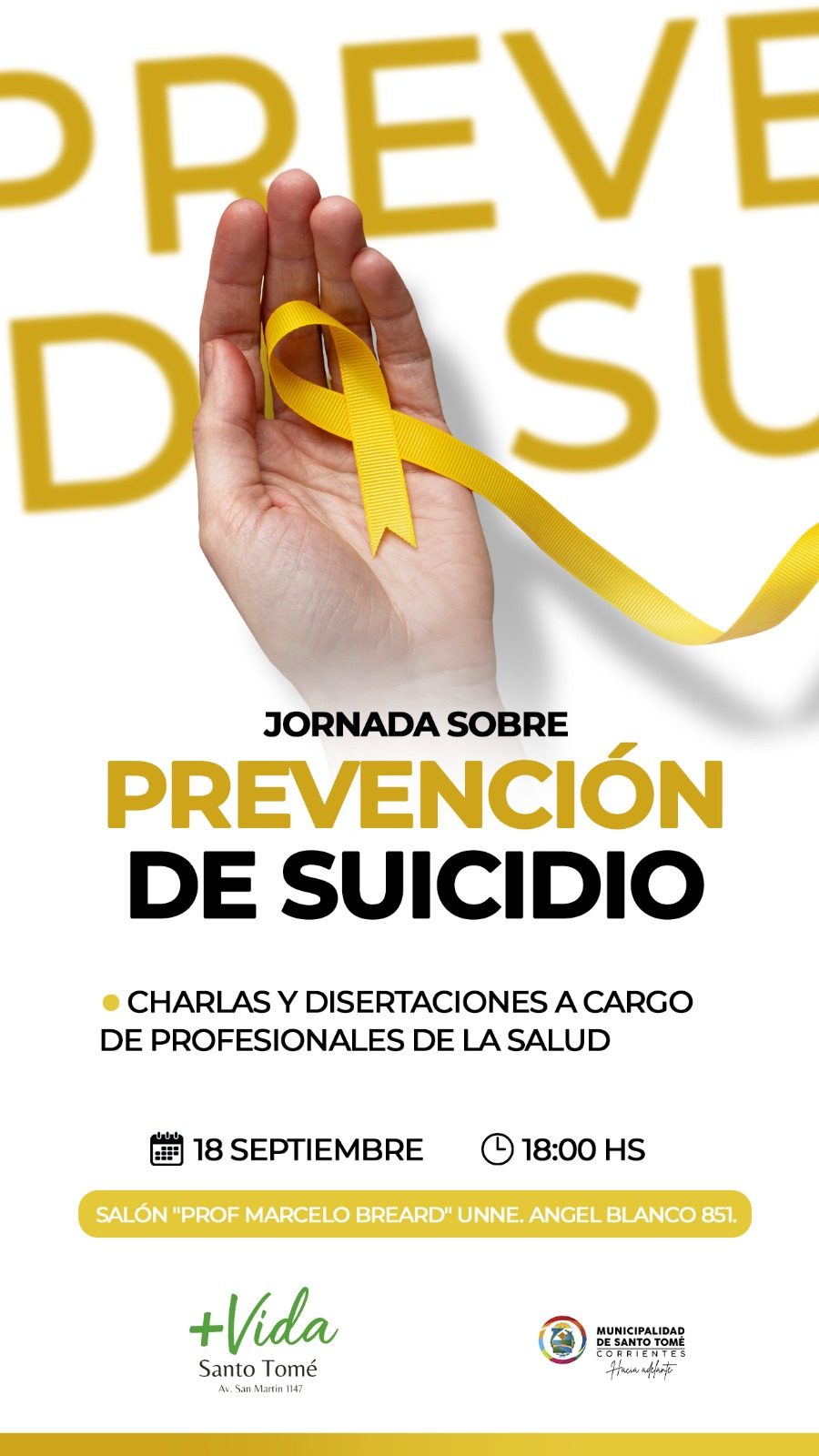 Santo Tomé organiza una charla sobre prevención del suicidio