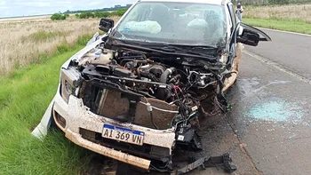 Fallecio una mujer brasileña en un choque frontal en la Ruta 14