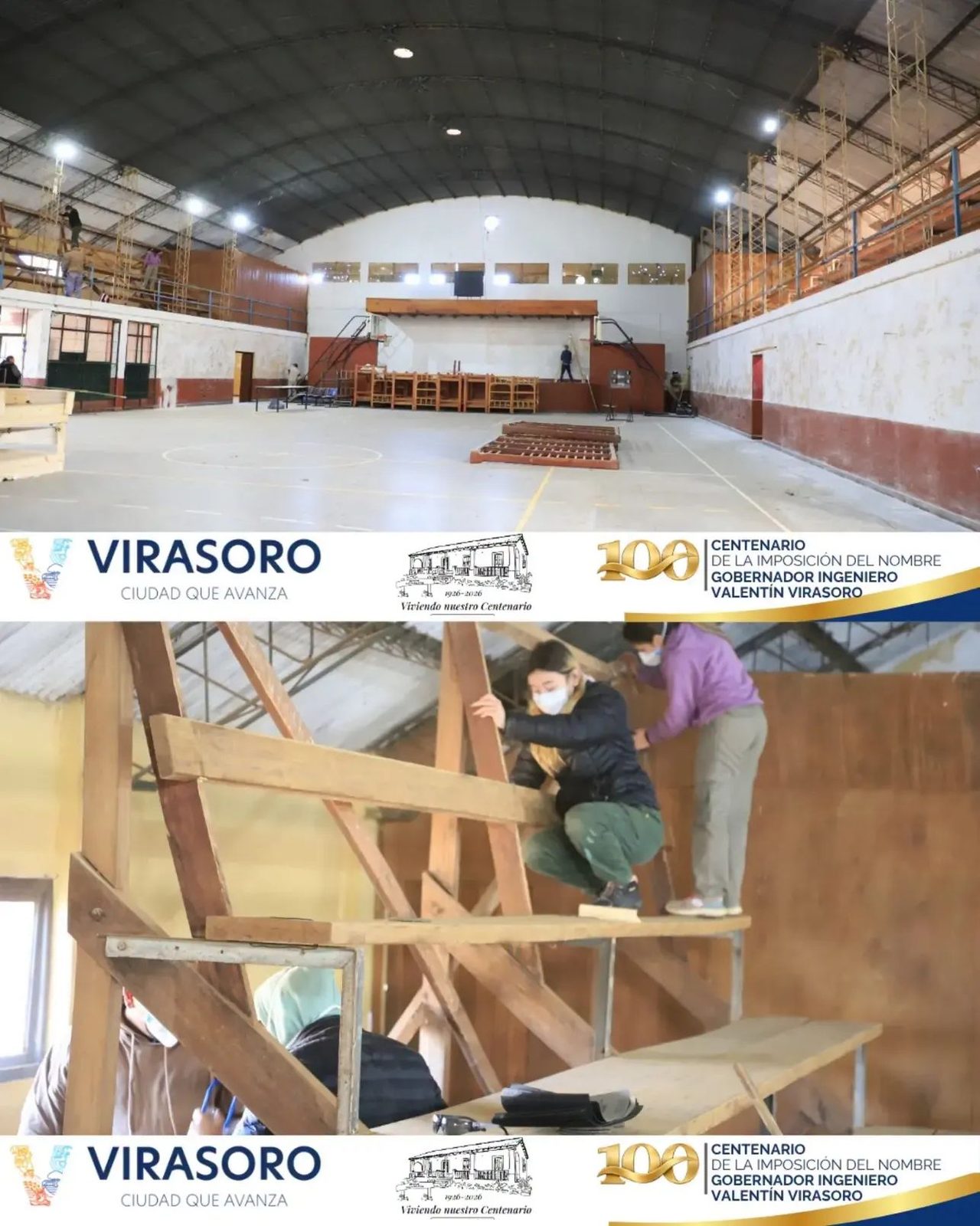 El municipio avanza con obras en el Gimnasio Dr. Aquino