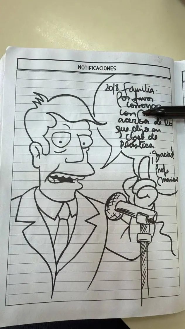Un profesor ilustra los comunicados escolares para captar atención