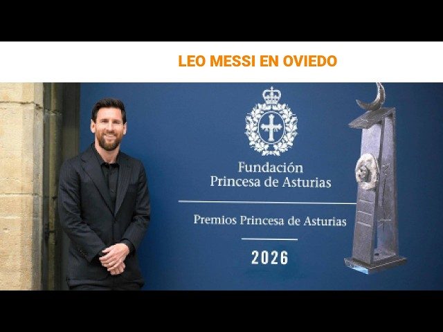 Messi llegó a Oviedo para recibir el Premio Princesa de Asturias