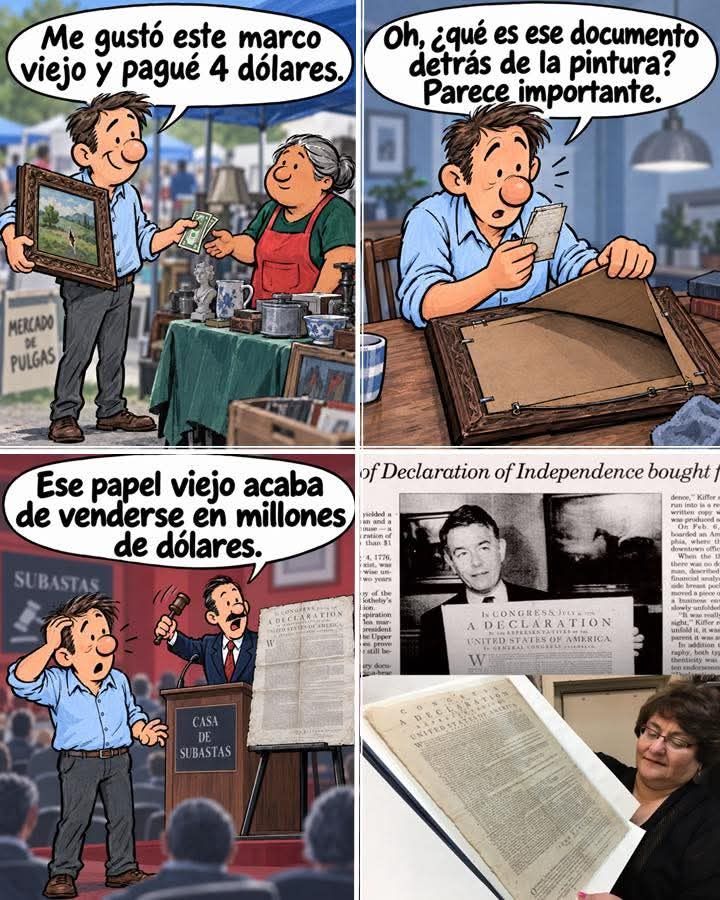 Compró un cuadro por 4 dólares y halló un tesoro
