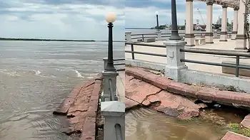 El socavón de Punta San Sebastián ya estaba antes de la crecida