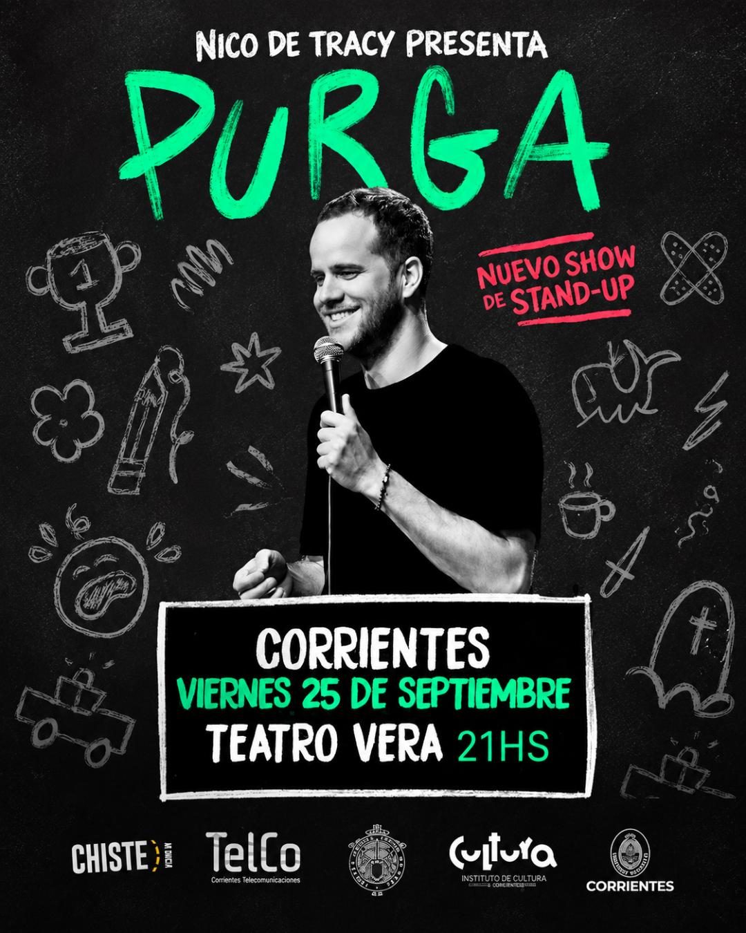 Nico de Tracy trae su unipersonal "Purga" a Corrientes