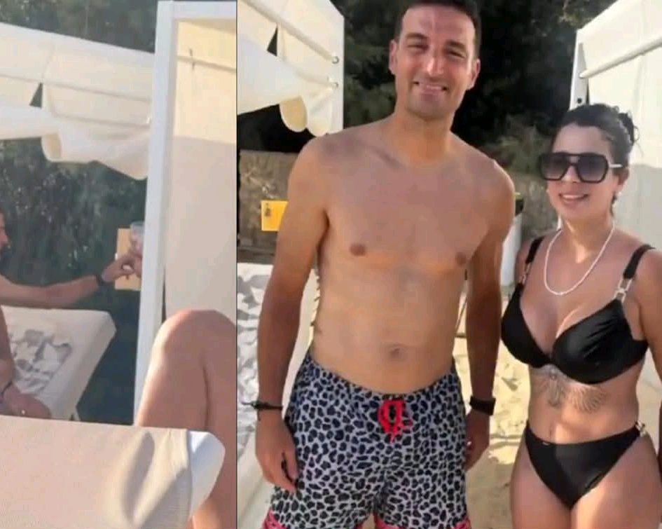 Un hincha sorprendió a Scaloni con un regalo en la playa