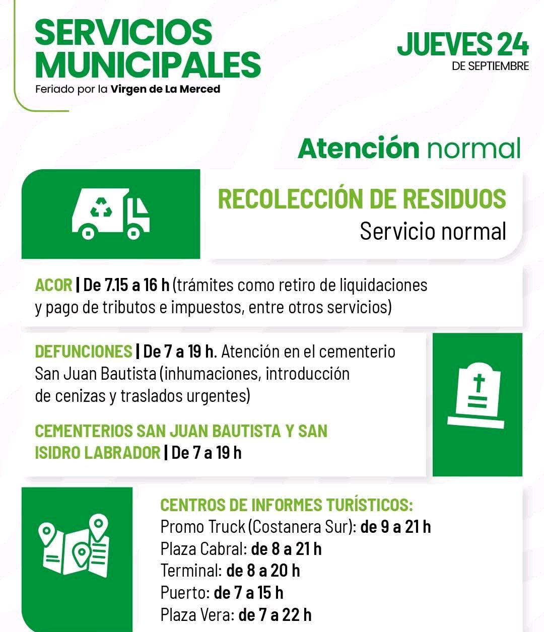 Cómo funcionan los servicios municipales por el asueto