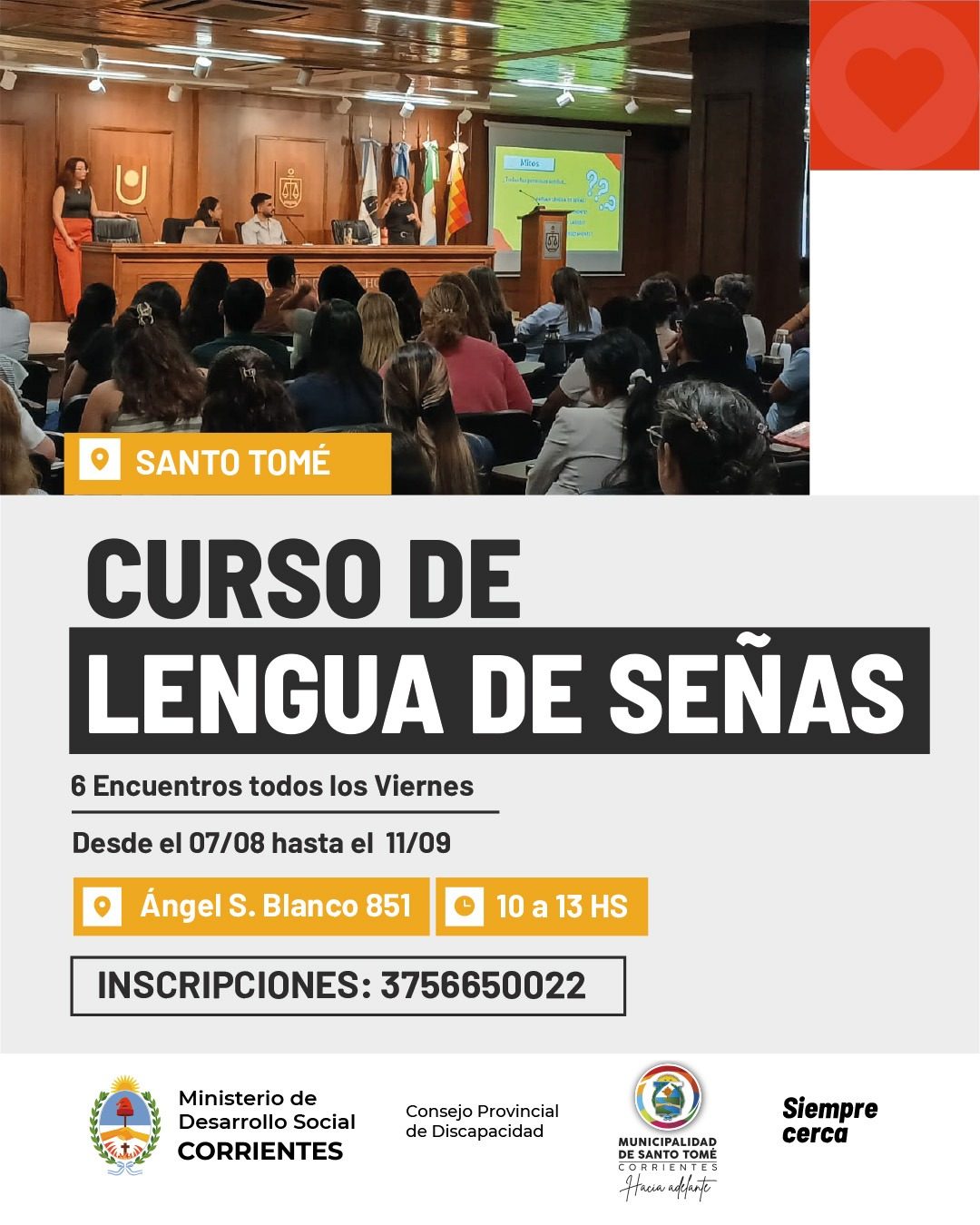 Abren inscripción a un curso de lengua de señas