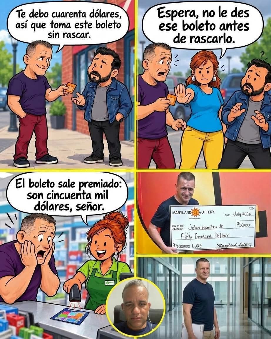 Casi paga una deuda de $40 con un boleto premiado de $50.000