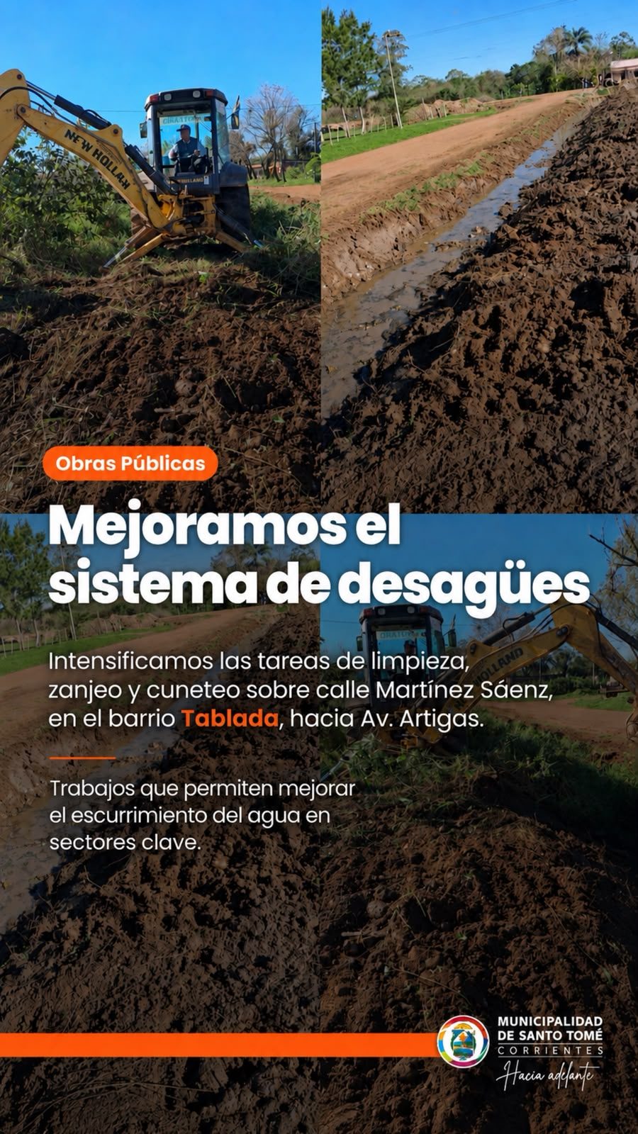 Obras de desagüe en La Tablada para frenar anegamientos