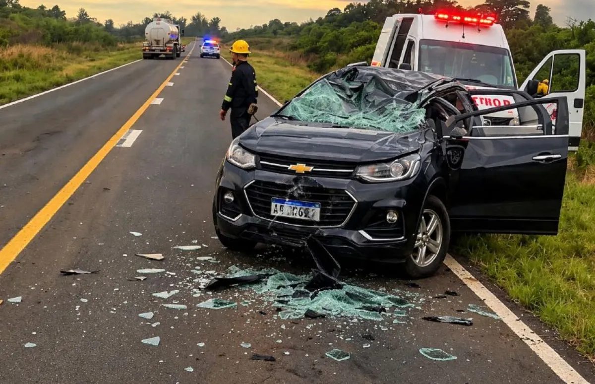Despiste en la ruta 14 en Alvear: una familia hospitalizada