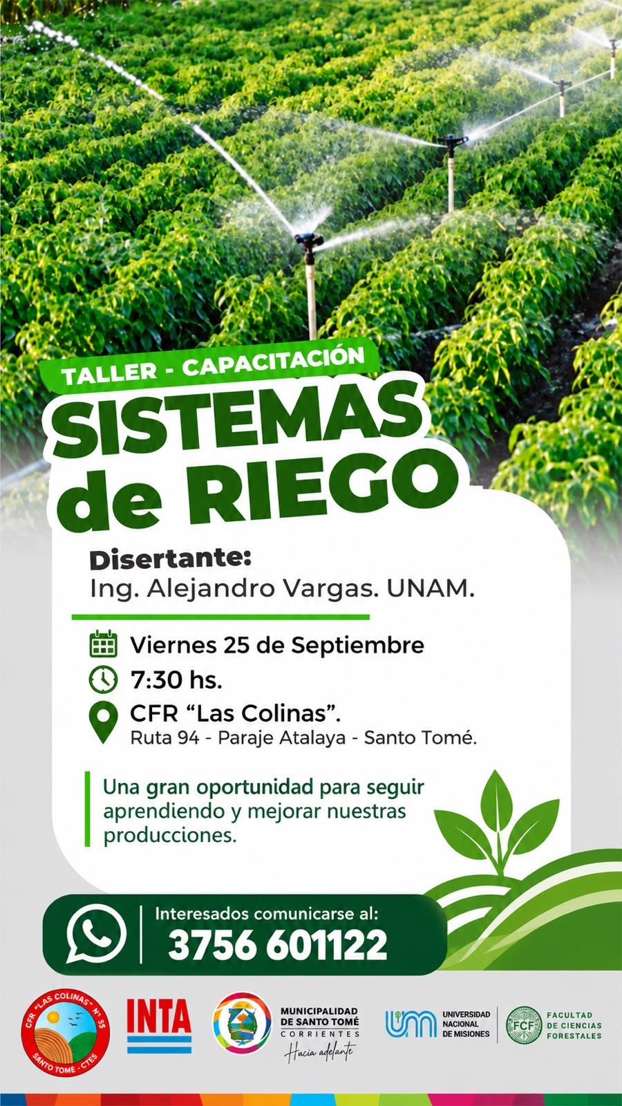Taller sobre sistemas de riego en Las Colinas