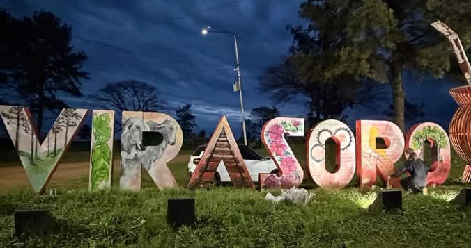 Un mural transforma el ingreso norte de Virasoro