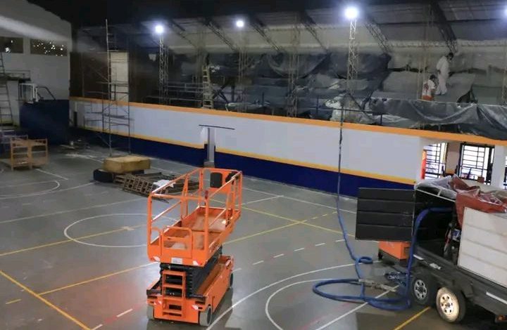 Avanzan las refacciones del Gimnasio Municipal Dr. Mario B. Aquino