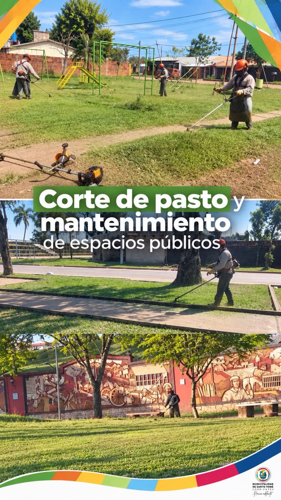 Santo Tomé avanza con el corte de pasto en la ciudad