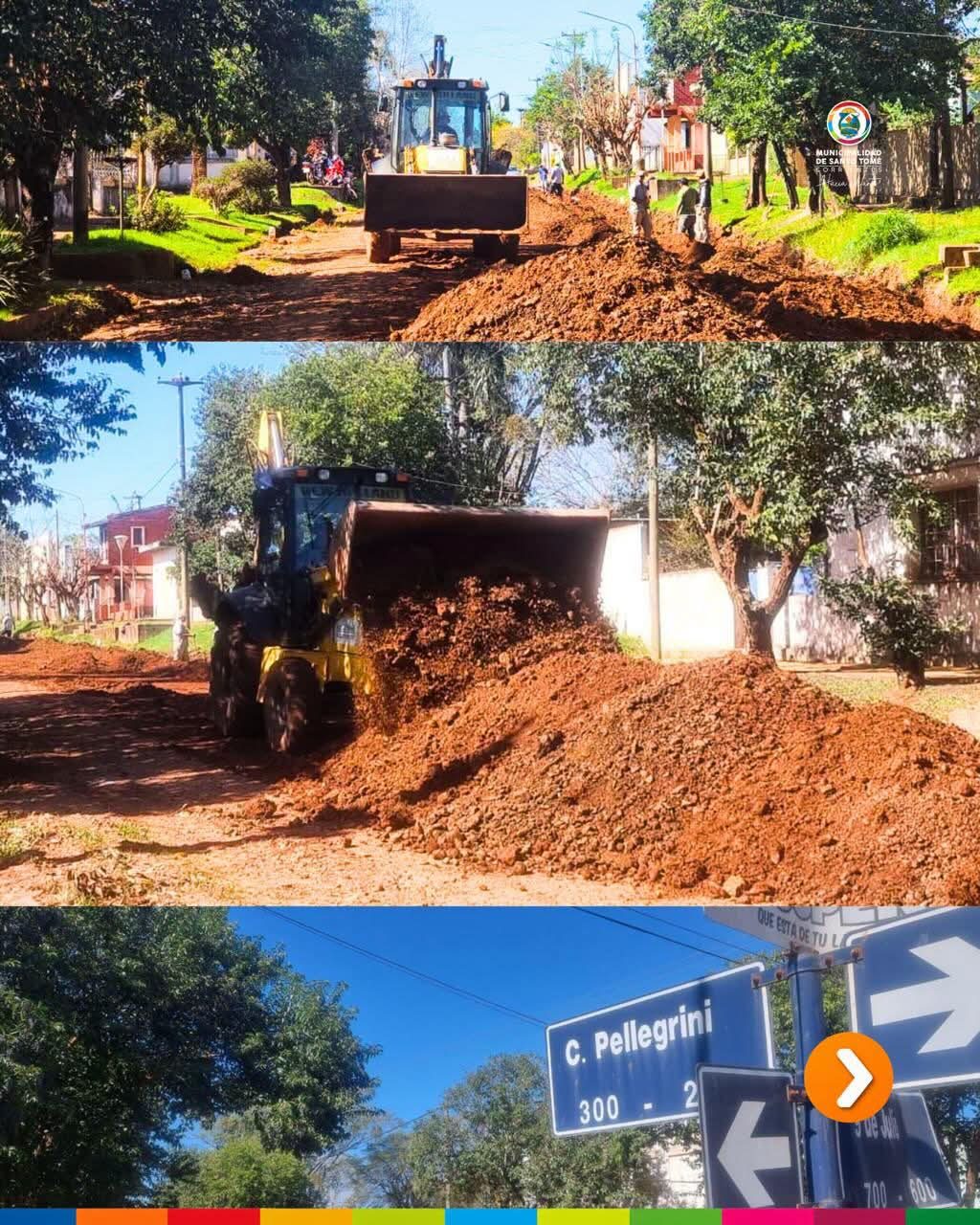 Comienzan obra de cordón cuneta en calle Pellegrini