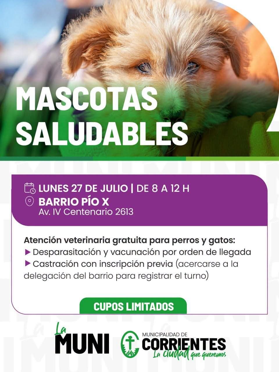 Vuelven los operativos barriales con atención gratis a vecinos y mascotas
