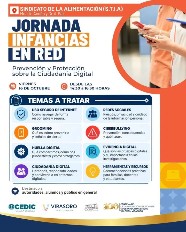 Jornada sobre grooming y ciberbullying en infancias en red