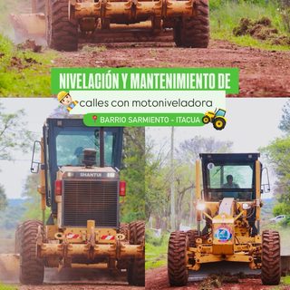 Trabajos de nivelación de calles en Itacuá y Sarmiento