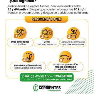 Alerta amarilla por vientos fuertes hoy y mañana