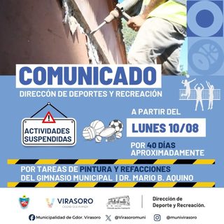 Gimnasio municipal cierra 40 días por refacciones